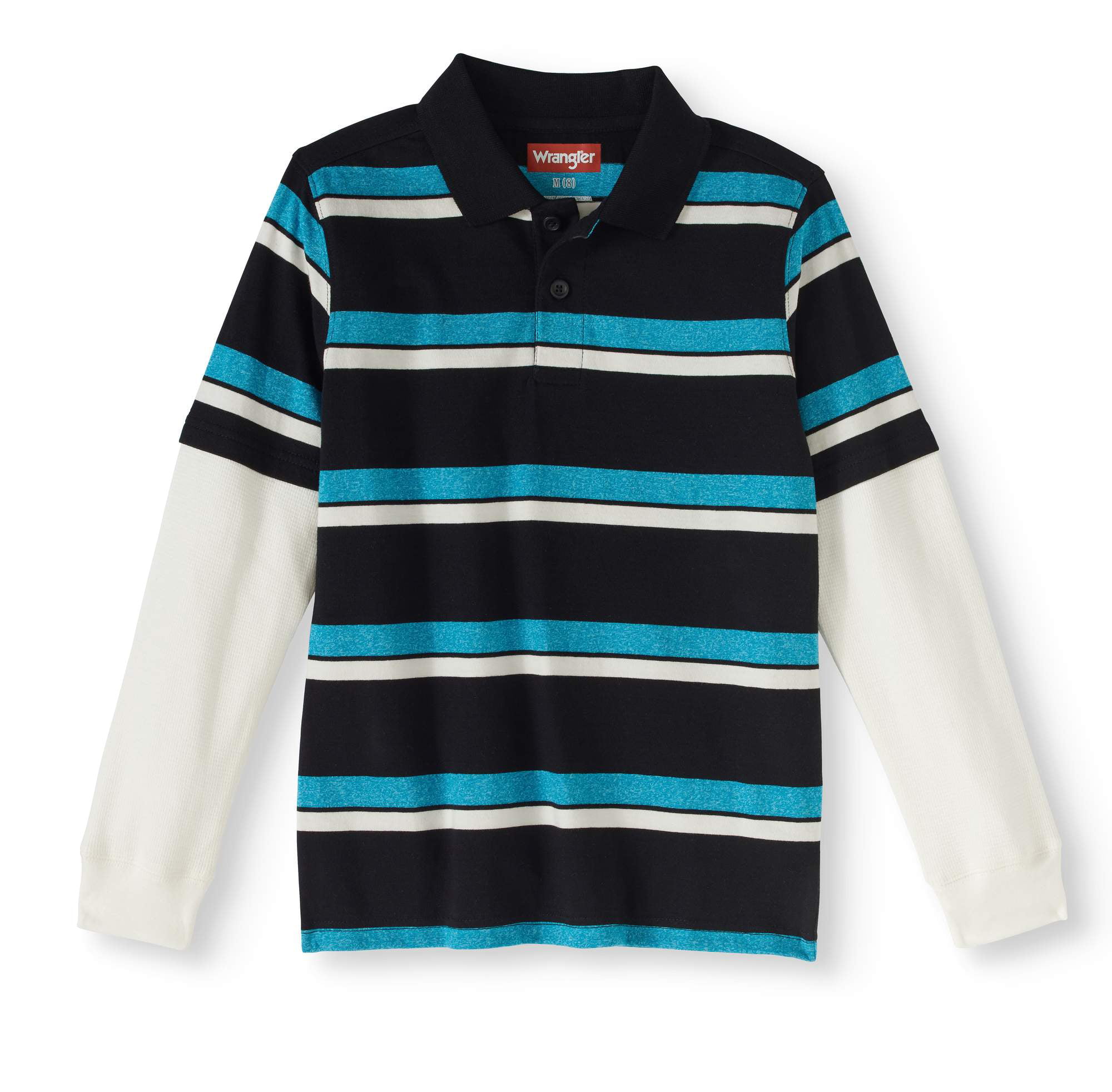 Boys' Long Sleeve Hangdown Stripe Polo Shirt 