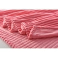 thumbnail image 3 of Lbaiet Modern Ribbed Queen Blanket 90"x90" 100% Polyester, Fluffy, Cozy, Plush, Microfiber, Warm Bedding Cover - Pink, 3 of 5