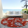 thumbnail image 6 of Addison Rugs Chantille Indoor/Outdoor Traditional Oushak Red Washable Round Rug, 8' x 8', 6 of 6
