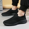 thumbnail image 2 of Caqnni Mens Slip On Walking Shoes Non Slip Running Shoes Breathable Workout Shoes Lightweight Gym Sneakers (Black,44), 2 of 9