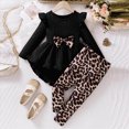 thumbnail image 2 of TOWED22 Toddler Baby Girl Clothes Fall Winter Outfits Long Sleeve Crewneck Sweatshirt Flared Pants Cute Girls Clothing Sets,Black,6 Y, 2 of 6