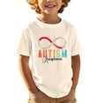 thumbnail image 3 of Girls T Shirts Boys Autism Awareness Print Short Sleeve Crewneck Tee Girls Tops Beige 1-2 Years, 3 of 5