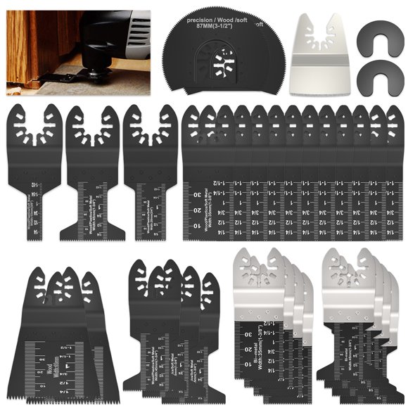 Pluokvzr 32Pcs Saw Blade Mix Oscillating Multi Tools Fits Performax Rockwell