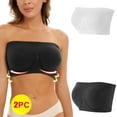 thumbnail image 2 of 2Pcs Strapless Bras for Women 2024 Comfortable Non-Slip Unpadded Bandeau Bra Soft Seamless Tube Top Sports Bra, 2 of 6
