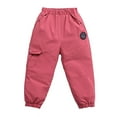 thumbnail image 3 of Kiijoy Little Girls Padded Snow Pants Thick Winter Warm Puffer Cargo Pants, Sizes 6-7, 3 of 3