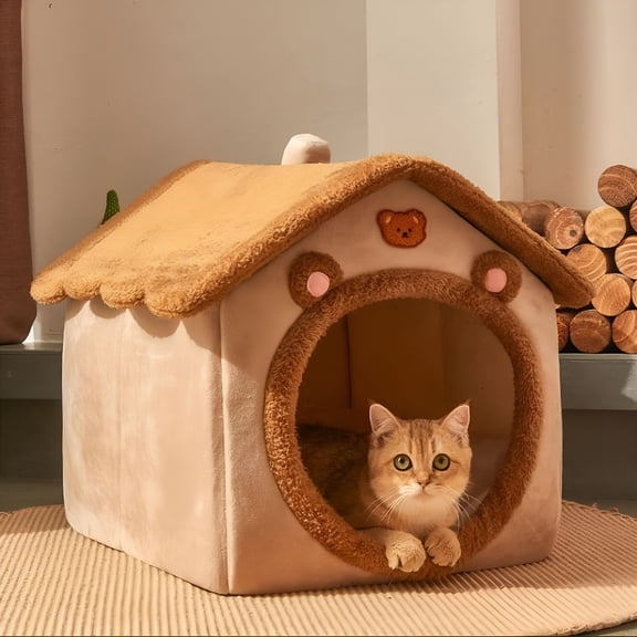 LAMIRO Dog House Indoor Foldable Soft Kennel Bed Warm Cats House Puppy Cave with Cushion for Small Medium Large Dogs Cats