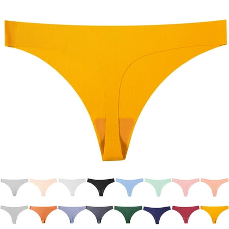 Ashirexll Underwear for Women Ladies Underwear Panties Low Waist Seamless Plus Size Solid Color Everyday Panties