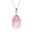 thumbnail image 3 of Juego de aretes y cadena con dije en forma de hoja, plata mexicana ley .925, Rosa., 3 of 5