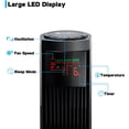 thumbnail image 3 of Tower Fan with Remote, 36 Inch Oscillating Bladeless Fan with 3 Speeds, 3 Modes, LED Display, Quiet Indoor Standing Fans for Home Bedroom Office Room, Black Powerful Floor Fan with 12-Hour Timer, 3 of 9