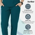 thumbnail image 2 of Sewkind Women’s Scrub Set Caribbean Blue 3XL V-Neck Scrub Top and Jogger Pants 6 Pockets 100% Polyester Modern Fit, 2 of 6