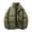 Army Green, variant on Men's Puffer Coat No Hood Heavyweight Thick Cotton Down Zipper Jacket with Pockets Winter Warm Snow Outerwear (XL, Black)