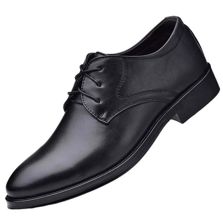 

Josdec Men s Pointed Comfy Leather Shoes Black on Clearance