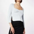 thumbnail image 2 of Women's Slim - Fit Solid Color Long - Sleeve T - Shirt, Comfortable Basic Tee for Daily Use, 2 of 4