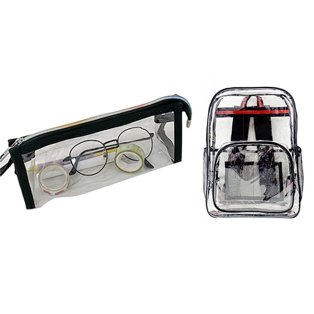 Kmbangi Clear Backpack Heavy Duty Transparent Backpacks Large Bookbag for Kids Adults Work Sporting Events Travel