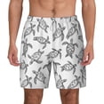 thumbnail image 2 of Goofa Hand Drawn Turtle Printed Men's Swim Trunks Board Shorts Quick Dry Mens Swimming Trunks with Compression Liner,Breathable Fit Hawaii Beach Shorts-X-Large, 2 of 9
