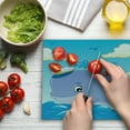 thumbnail image 3 of Cartoon Cutting Board, Nursery Themed Image of Whale with Captain Hat on Ocean Sky, Decorative Tempered Glass Cutting and Serving Board, in 3 Sizes, by Ambesonne, 3 of 5