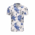 thumbnail image 5 of Mens Shirts Short Sleeve Button Down Collar Top Loose Fit Floral Print Hawaiian Beach Mens Dress Shirts Blue XXXL, 5 of 9