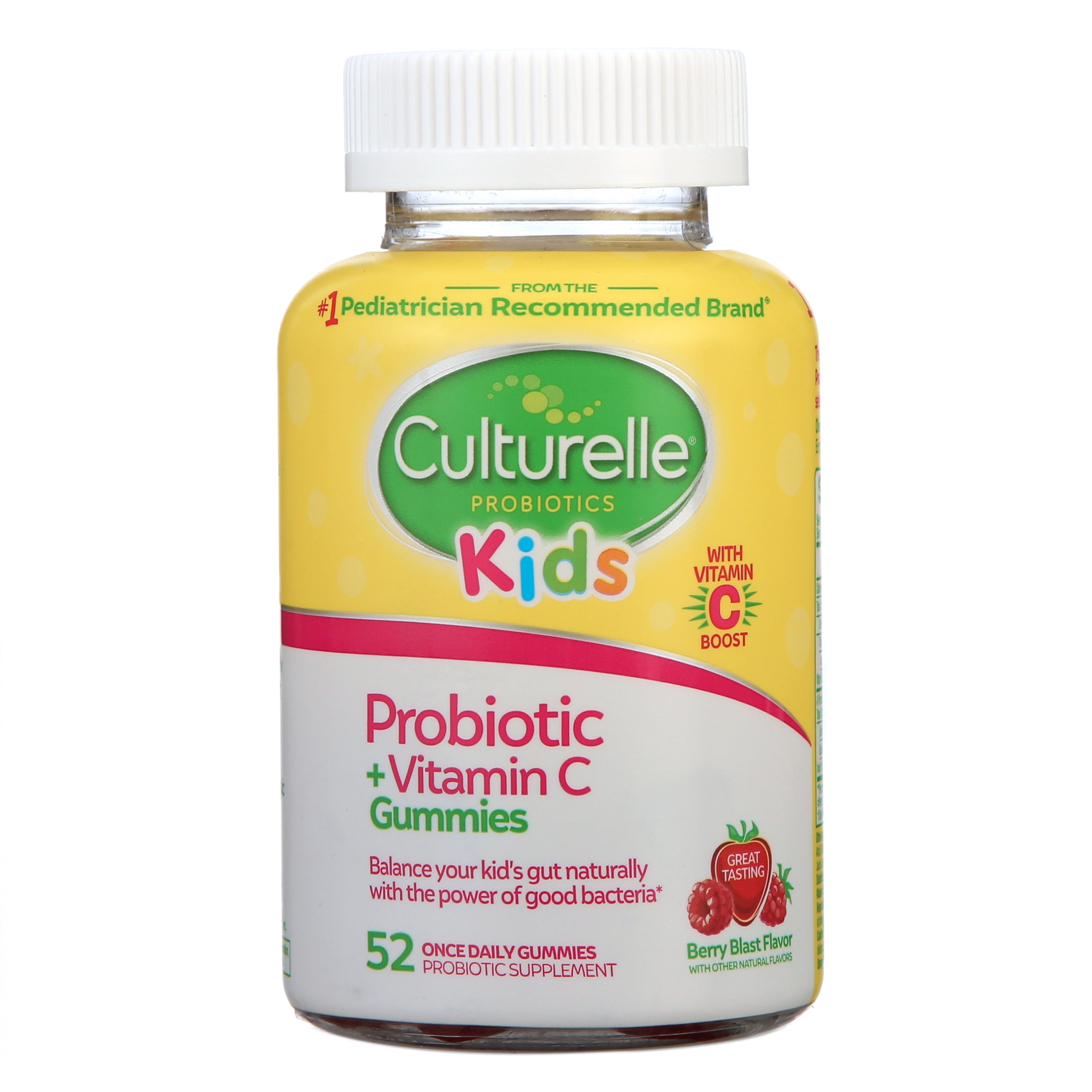 Culturelle Kids Probiotic + Vitamin C Gummies, Berry Flavored, 52 Ct
