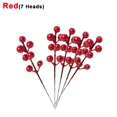 thumbnail image 1 of 20/1 piezas de simulación de bayas de acebo, planta falsa, frutos rojos, ramo de flores, guirnalda DIY, adorno para árbol de Navidad, decoraciones para la mesa del hogar, 1 of 6