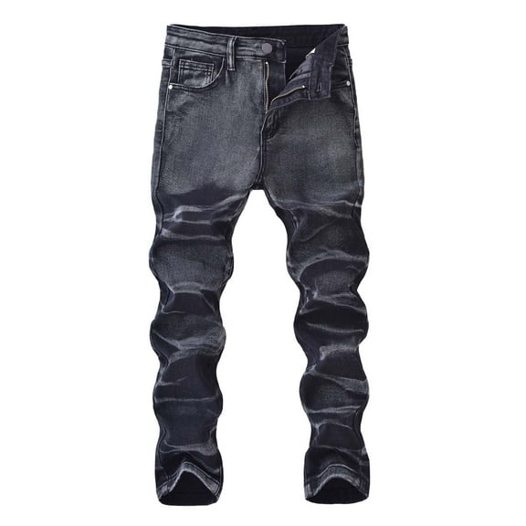ATOGUTA Denim Pants for Boys Ripped Destroyed Distressed Slim Fashion Stretch Jeans Pants Size 4T-14, Black