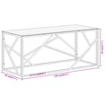 thumbnail image 4 of vidaXL Coffee Table Silver Stainless Steel and Tempered Glass, 4 of 5