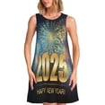 thumbnail image 1 of Balery 2025 New Year 5 Vestidos de verano para mujer con estampado: vestido holgado sin mangas, vestido playero informal y cómodo para días calurosos., 1 of 7