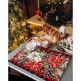 thumbnail image 2 of Red White Flowers Placemats Set of 6 Pine Cone Winter Snowflakes Christmas Red Black Plaid Heat Insulation Washable Place Mats, Non-Slip Table Mats for Dining Table Party Kitchen Decor,13x19 Inch, 2 of 4