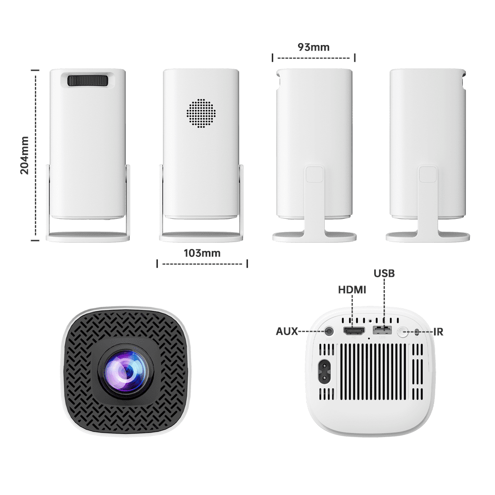 CANGTEENER Mini Game Video Projector 4K/HD/3D Supported WiFi 6,  Android 11, Native resolution 1280*720P, Auto Keystone