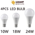 thumbnail image 2 of Lámpara led para adorno del hogar, luz diurna blanca fría, A60, A80, 4 piezas, E14, E27, B22, AC120V/AC220V, potencia de 8-24W, 2 of 4