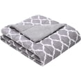 thumbnail image 2 of Madison Park Ogee Lightweight Blanket Microlight Design Oversize, Ultra Soft, Cozy Couch, Sofa, Bed, 60x70, Grey Filled Throw, 2 of 2
