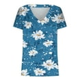 thumbnail image 5 of Ichuanyi liquidación femenina impresión casual impresión de manga corta tops tops en v con cuello ICHUANYI WER2023081601842, 5 of 5
