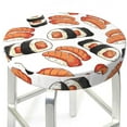 thumbnail image 3 of Rateoe Sushi Roll Pattern Round Bar Stool Seat Covers,Washable Stool Cushion Slipcover Elastic Bar Chair Covers for 12-14 Inch Chair -12 inch, 3 of 7
