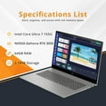 thumbnail image 3 of HP Envy 17.3" FHD Touchscreen Laptop, Intel Core Ultra 7 155U, GeForce RTX 3050, 64GB DDR5, 2.16TB Storage(2TB SSD + 160GB Docking Station), Backlit Keyboard, 5MP Camera, Wi-Fi 6E, Win 11 Pro, Silver, 3 of 9