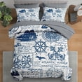 thumbnail image 1 of Juego de edredón Pamnest Nautical Anchor Sailor, color gris, tamaño doble, 1 of 7