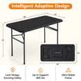 thumbnail image 2 of HAIMULI 4ft Rectangular All-Occasion Plastic Folding Event Table for Indoor and Outdoor, Portable Desk, Camping, Durable and Stable, HDPE and Steel, Wide Application, 2 of 8