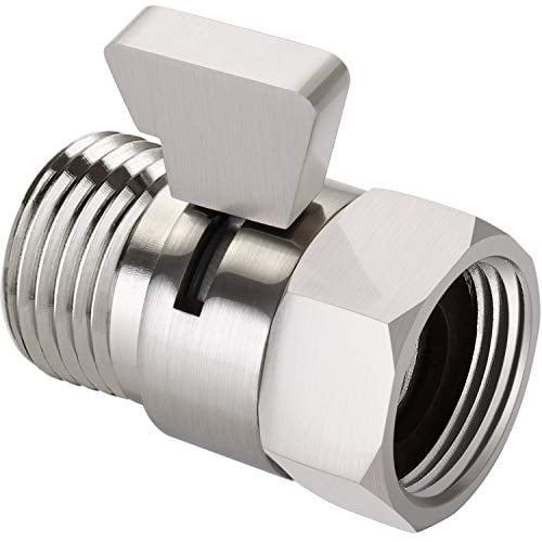 Tenfe Water Flow Control Valve, Brushed Nickel Shut Off Valve for Hand