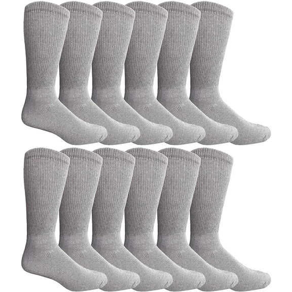 Yacht & Smith Loose Fit Non-Binding Soft Cotton Diabetic Crew and Ankle Socks, Bulk Value Pack