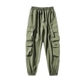 thumbnail image 2 of Muscularfit Elastic Waist Men Pants Cargo Outdoor Hiking Joggers Sports Pants Mens Casual Pants Taper Low Rise Green Active Fit Size XL, 2 of 5