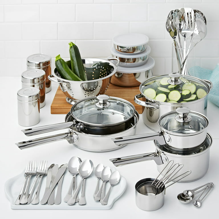 Cook N Home Kitchen Cookware Sets, 12-Piece Basic Stainless Steel Pots