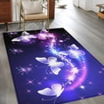 thumbnail image 4 of Area Rug for Living Room, Purple Butterflies Non-Slip Indoor Large Carpet for Bedroom/Dining Room, Modern Abstract Fantasy Gradient Washable Low-Profile Rectangle Floor Mat Runner Rugs - 3 x 5 Ft, 4 of 7