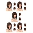 thumbnail image 1 of braveheart Style With Bob Wig With Adjustable Size Brown Cap Wigs With Bangs Bob Wigs 5Set, 1 of 6