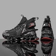 thumbnail image 6 of Men's High-Top Knit Blade-Sole Sneakers, Lightweight Lace-Up Athletic Shoes with Futuristic Glow Design for Streetwear, Running, and Casual Wear, 6 of 10