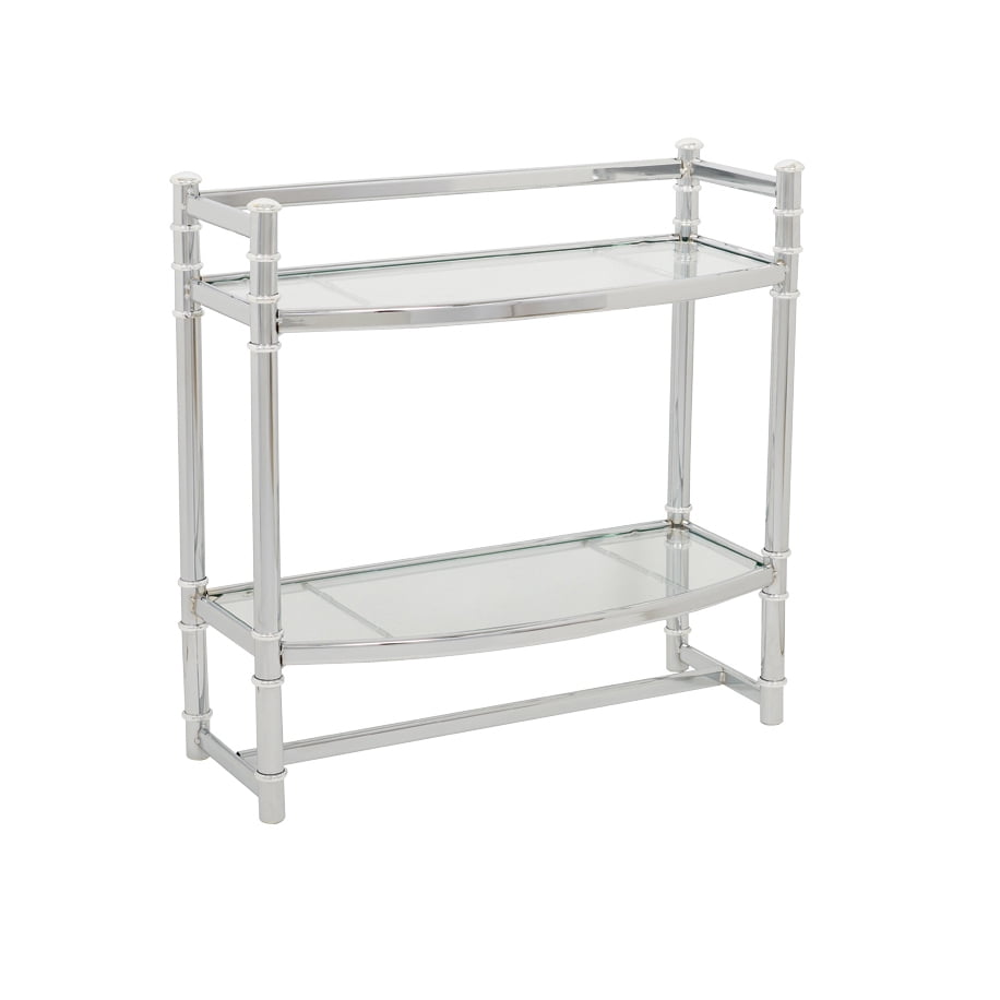 Zenna Home Wall Shelf, in Chrome, with Tempered Glass Shelves Walmart
