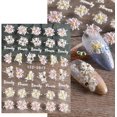 thumbnail image 2 of 5D Nail Sticker Design Nail Decals 4 Sheets Flower Nail Stickers Appliques Nail Art Self-Adhesive Nail Art Stickers 5D Nail Decals for DIY Nail Art Decor, 2 of 5