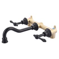 Wowow 8in. Wall Mount 2-Handle Bathroom Sink Faucets Brass and Rough-in Valve Included,Brushed Nickel