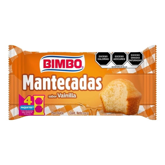 Mantecadas Bimbo   sabor vainilla multi pack 250 g