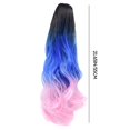 thumbnail image 3 of Woman Tri-Color Synthetic Long Wavy Curly Ponytail Hair Extension Wig, Pullover Toupee, 3 of 7