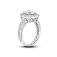 thumbnail image 3 of Bridal Pave Set Unique Engagement Ring, Women's Halo Accent Anniversary Ring, 2.2 Ct Round Cut Simulated Diamond Ring, 925 Sterling Silver, Promise Proposal Wedding Ring For Her Birthday Gift, 3 of 3