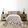 thumbnail image 4 of Ambesonne Colorful Quilted Bedspread Set 2 Pcs, Modern Swirls Leaves, Twin Size, Multicolor, 4 of 5