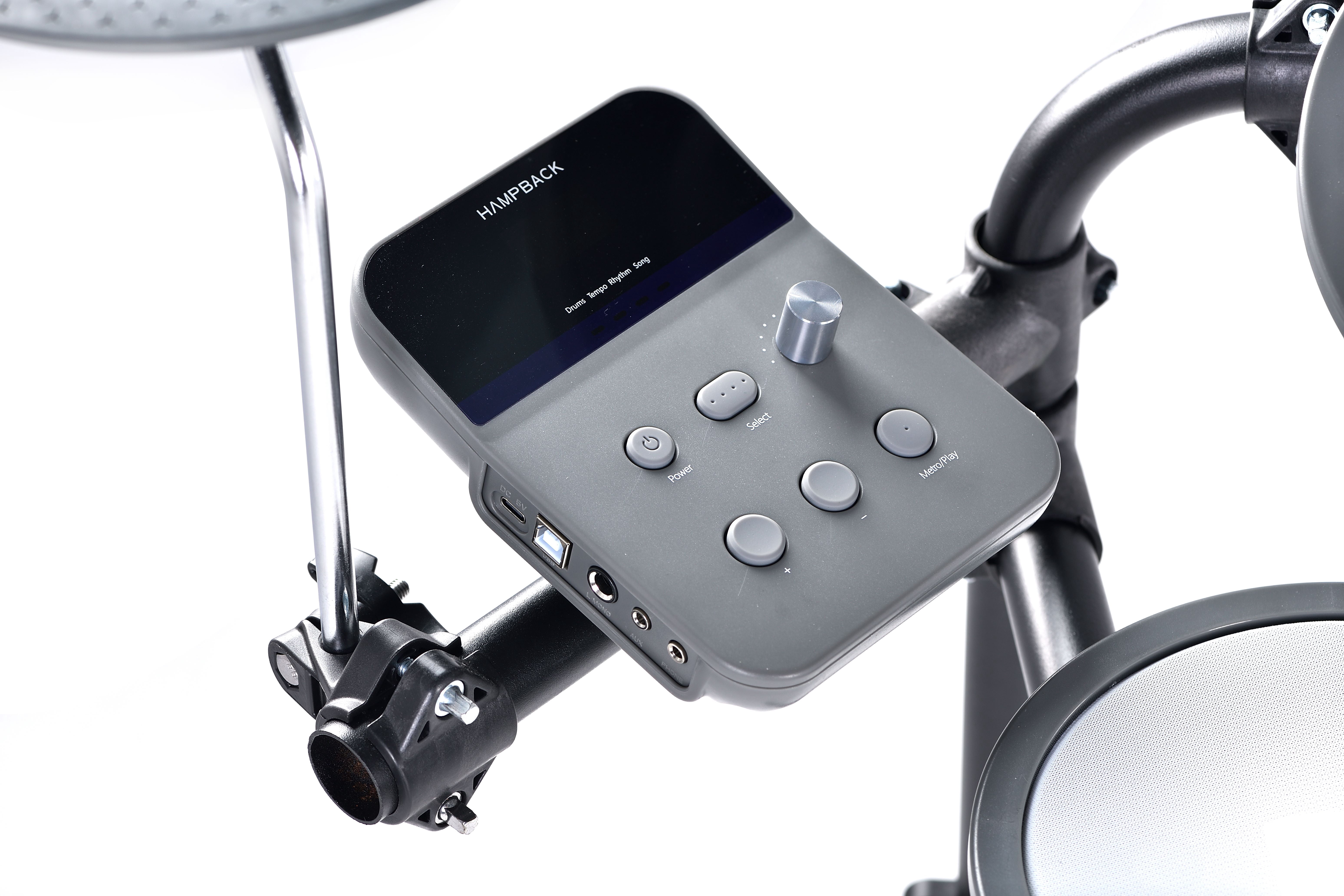 HAMPBACK MK-0 Electric Drum Set with 7'' Mesh Pads, 8'' Cymbals, 12 Kits, USB MIDI, Suitable for Beginners Aged 3-12 at The Entry Level